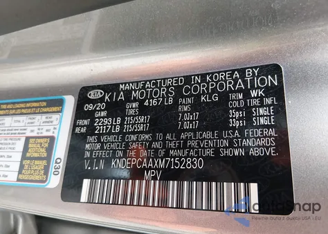 2021 Kia Seltos Lx z USA, uszkodzony, nr VIN KNDEPCAAXM7152830